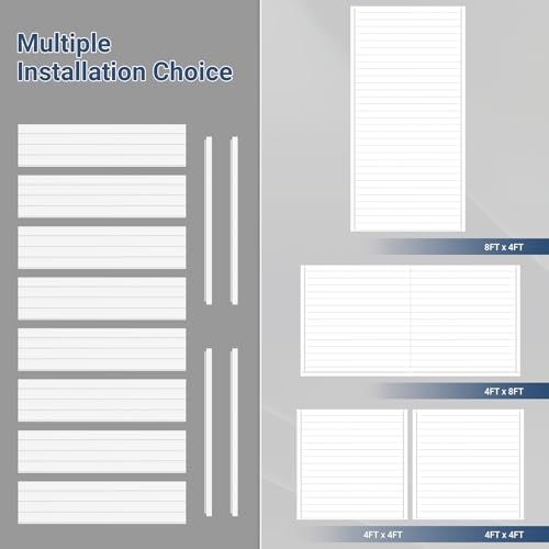 Neoaider Slatwall Panel 8 FT x 4 FT, Interlocking Slat Wall Paneling, Wall Mounted PVC Wallpanel, Suitable for Garage Storage and Organizer, Slatwall Board, Shelves - White