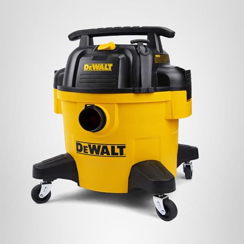DEWALT DXV06P 4 Peak HP Shop Vacuums, 6 Gallon Poly Wet/Dry Vac, Heavy-Duty Shop Vacuum with Blower Function Yellow+Black