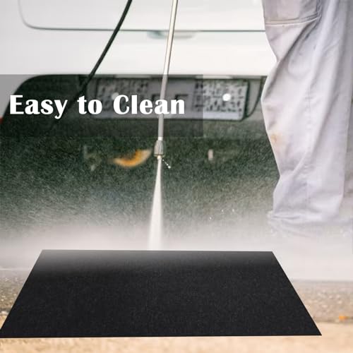 Nexboraque 2 Pack Garage Floor Mat, 60 x 36 Inch Oil Spill Mat for Under Car Driveway Mats with Waterproof Backing, Black Reusable Rubber Mat Garage Mat for Protecting Surfaces