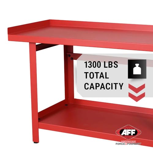 AFF Workbench - Heavy Duty Work Table with Storage Shelf - 1300 LB Capacity