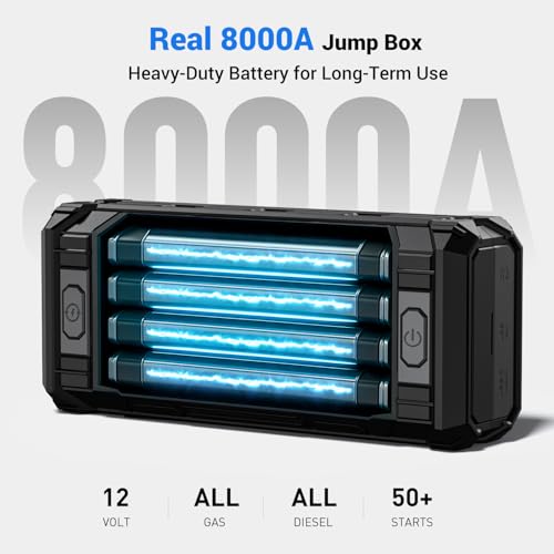 AVAPOW 8000A Battery Jumper Starter Portable with 4″ HD Display PD 30W Dual-Way Fast Charging, 12V Car Starter Jump Box & Battery Booster for All Gas & Up to All Diesel Engines