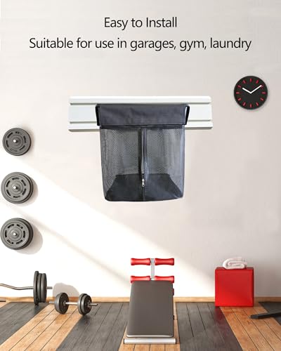 ATOOLA Mesh Storage Basket for Slatwall, Collapsible Slatwall Basket with Zipper, Hanging Slatwall Accessories, 2 Pack