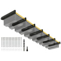 Eastrexon 6-bin Overhead Garage Storage Rack, Ceiling Storage Racks Heavy Duty, Powder Coated Tote Storage Rack for Garages, Sheds, Storerooms (7 PCS, for 6 Bins)