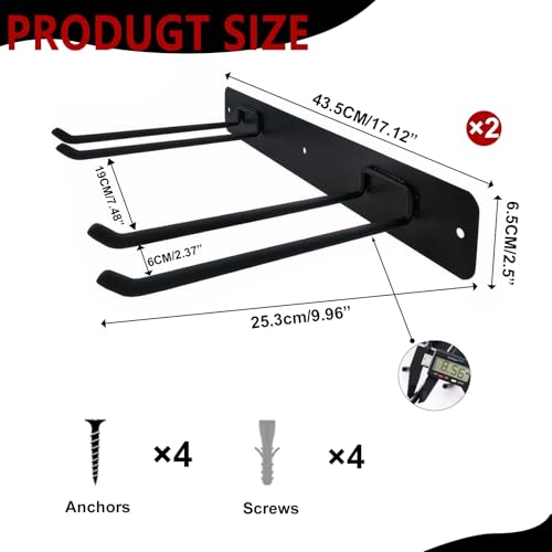 SAMRELAX 2Pack Folding Chair Storage Rack, Chair Hangers for Garage Wall, Garage Tool Organizer Wall Mount, Heavy Duty Garden Tool Holder for Hanging Shovel Rake Broom Ladder