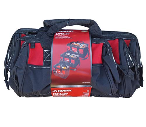 Husky 18 in., 15 in. and 12 in. Tool Bag Combo in Red