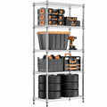 M MZG 1250 lbs Steel Heavy Duty 5-Tier Utility Shelving Unit Steel Organizer Wire Rack for Home,Kitchen,Office,Chrome (13.7" D x 23.6" W x 62.4" H)