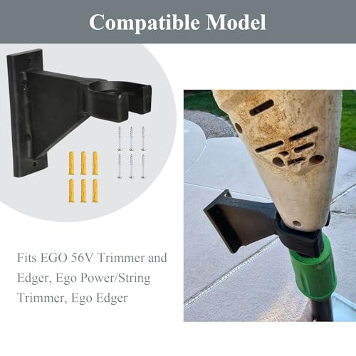 Premium Heavy-Duty Wall Hanging Holder for Garden Power Tools, Garage Storage Organizer, Storage Hooks for Trimmer, Holds up to 300lbs, Fits EGO 56V Trimmer and Edger, Ego Power/Edger(2Pcs/6-Hole)