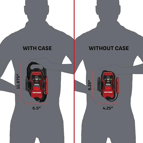 CRAFTSMAN 1500A Lithium Car Battery Jump Starter and Portable Power Pack/Jump Box, 3-in-1 Solution, 2.4A USB Charging, for 12V Power Sport, Automotive, and Marine Batteries, CMXCESM264