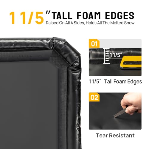 TUFFIOM 9'x 20' Containment Mat w/Squeegee, Garage Floor Mats for Under Car, Heavy Duty Waterproof Car Parking Mats for Snow Ice Rain Mud Oil
