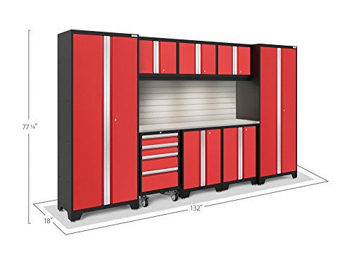 NewAge Products Bold Series Red 9 Piece Set, Garage Cabinets, 56292