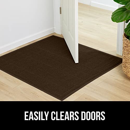 GORILLA GRIP Dirt Grabber Indoor Outdoor Door Mat, 47x35, Durable Mesh Weave Dirt Trapper Doormat for Outside Entrance, High Traffic Mud Scraper, Low Profile for Entry, Heavy Duty Welcome Mat, Brown