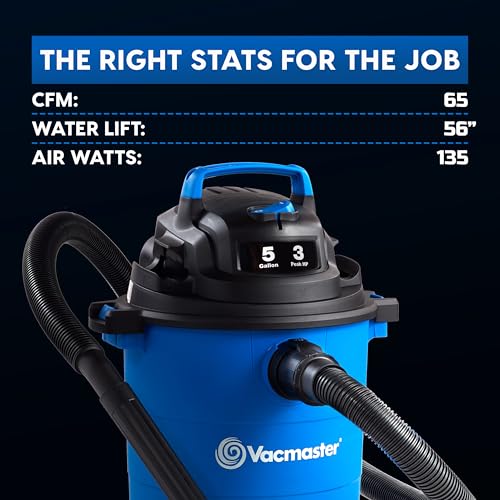 Vacmaster 5-Gallon* 3 Peak HP Wet/Dry Vacuum – VOC507PF 0101