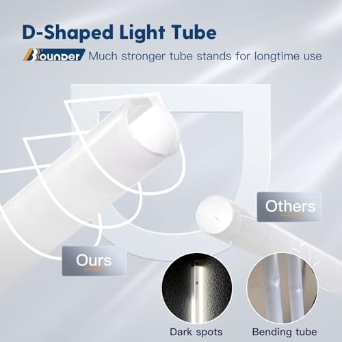 BBOUNDER 10 Pack Linkable LED Utility Shop Light, 4400 LM, 6500K Cool Daylight, 4 FT Integrated Fixture for Garage, 40W Equivalent 250W, Surface + Suspension Mount, Black