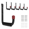 BRCRXW 6 Pack Garage Hooks Heavy Duty, 5.51 Inch Easy to Install Steel Ladder Storage Hooks, Wall Mount Organizer with EVA Pads for Kayaks, Bikes, Chairs, Tools