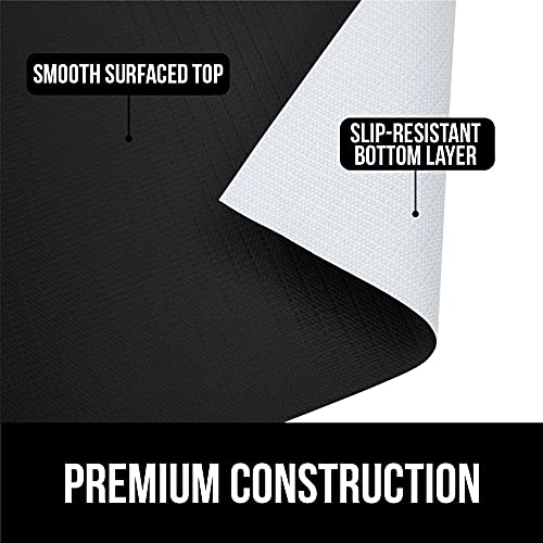 Gorilla Grip Smooth Drawer Liner and Over the Door Shoe Organizer, Drawer Liner Size 12x10, Non Adhesive, Shoe Holder Includes 24 Pockets, Mesh, Both in Black, 2 Item Bundle