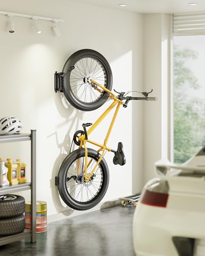 monTEK Bike Wall Mount for 4.5" Tire Width, Swivel Bike Wall Hanger Holds Up to 77lbs, Space-Saving Bike Rack Garage, Heavy Duty Bike Storage for Bedroom Home Office, 2 Pack