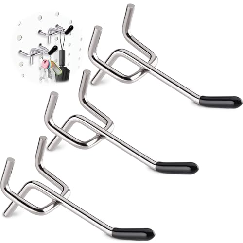 FEAOXYO 60 PCS 2 Inch Pegboard Hooks, Heavy Duty Peg Board Organizer Accessories, Tool Hangers Fit 1/4" Pegboard, Perfect for Garage Storage, Workshop, Craft Room and Wall Hanging Tool