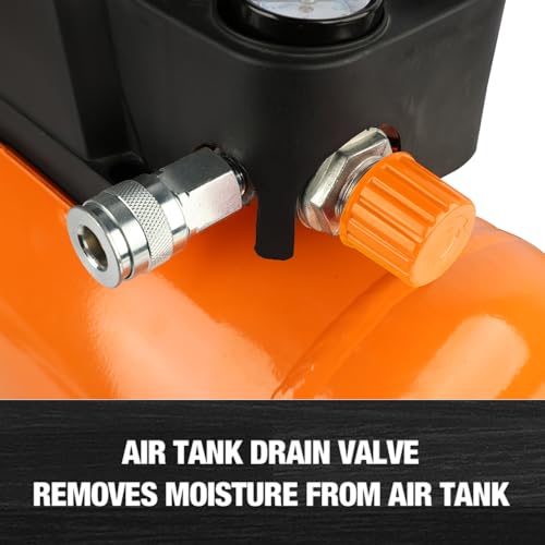 FORNAX 3 Gallon Portable Air Compressor, 110 PSI Hot Dog Air Compressor, Oil Free