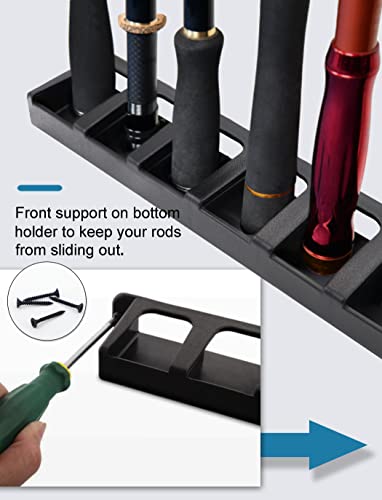 Ducurt Fishing Rod Holders Vertical Rod Rack, Fishing Pole Holders for Garage, Wall, Ceiling Rod Stand, Black (1 Pair Black)