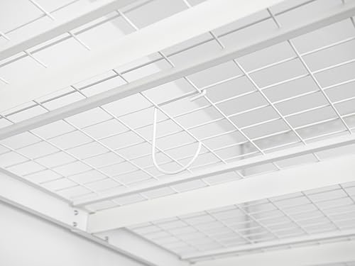 Heavy-Duty Overhead Storage Rack + Wall Mount Shelving Hooks – 4-Pack Steel Storage Hooks for Bikes, Ladders, Tools & Gear – Fits Overhead Racks & Shelving (Powder Coated)