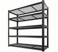 LI JIU HOME 5 Tier Metal Shelving Unit, Adjustable Storage Shelves, 84" H x 55" W x 24" D Heavy Duty Garage Shelves for Warehouse, Basement, Kitchen, Pantry, Living Room, Black (5T 84 * 55 * 24)