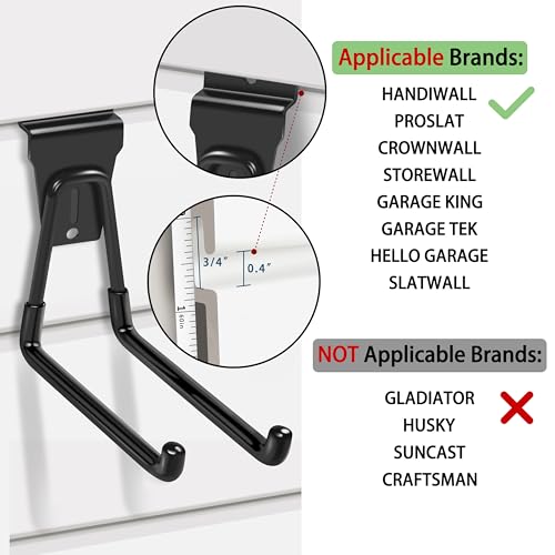 klasit Slatwall Hooks Black 20Pack Firmly and Durable Slatwall Accessories,Perfect for Organizing Garden Tools and Heavy Duty Tools and Garage Hooks Organize Your Space Efficiently