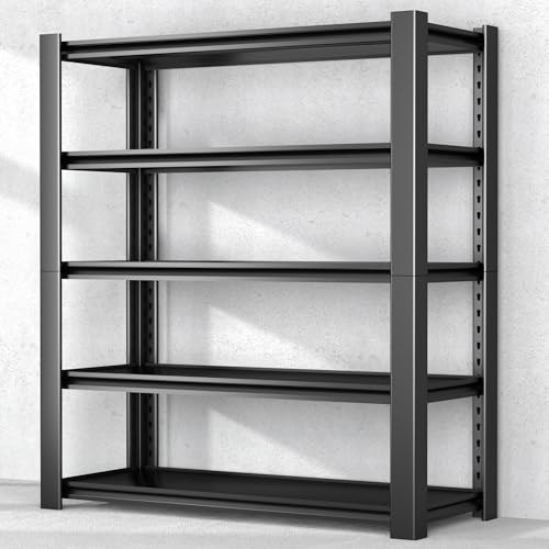 Nexvrtau 5-Tier Garage Shelving Heavy Duty, 3000 LBS Capacity Metal Storage Rack 24" D x 60" W x 76" H, Adjustable Steel Shelves Unit for Garage, Warehouse, Basement, Pantry, Workshop.1 Pack