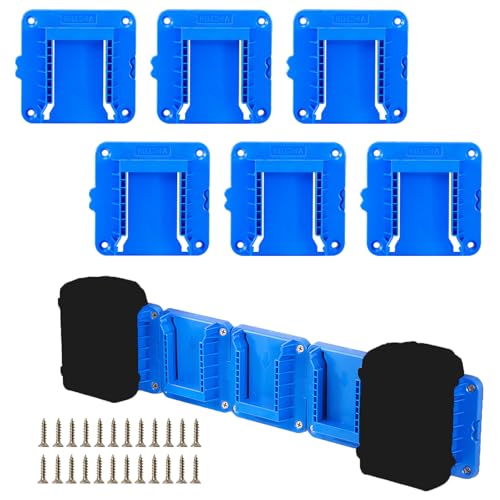 Battery Mount Holder Compatible for Kobalt 24V Max Batteries, Wall Mounts Hanger Fit for KB624-03 KB524-03 KB424-03 KB224-03, Organize Garage/Workshop/Work Truck(6 Pack, w/24 Screws, No Battery)