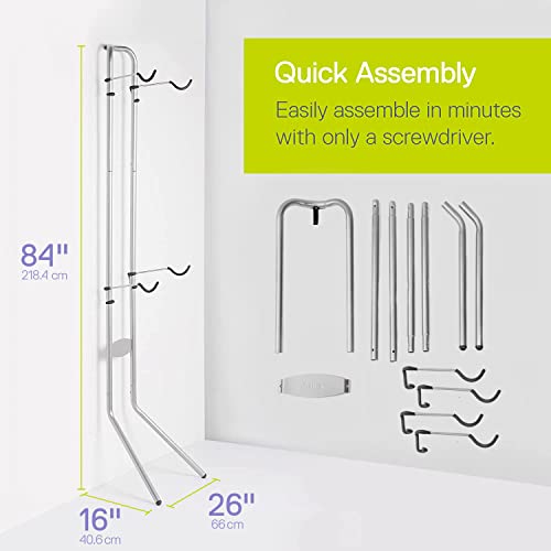 Delta Cycle Michelangelo 2 Bike Storage Rack - Gravity Fully Adjustable Bike Storage Garage For Road, MTB, and Hybrid Bicycles - Vertical Bike Rack Holds Up To 80 lbs