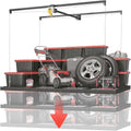 FERO Overhead Garage Storage Rack, 325 lb Capacity, 4x8 FT Garage Ceiling Storage Rack with Safety Lock (Black)