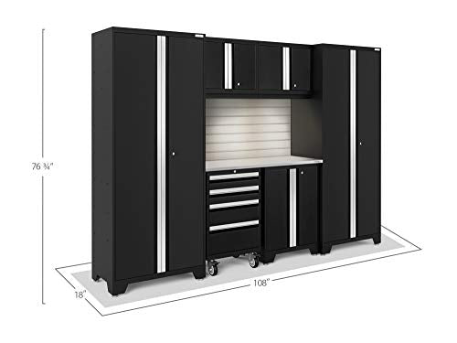 NewAge Products Bold Series Black 7 Piece Set, Garage Cabinets, 63059