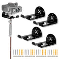 Upgraded Trimmer Rack Wall Mount - 8" Heavy Duty Weed Eater Hanger for Garage Wall, Garden Power Tool Holder Organizer Hooks for Grass Trimmer, Hedge Trimmer, Leaf Blower and Chainsaw, Black, 4 Pack