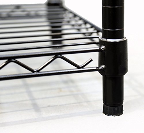 Seville Classics 4-Tier Black Epoxy NSF Steel Wire Shelving, 14" D x 36" W x 54" H
