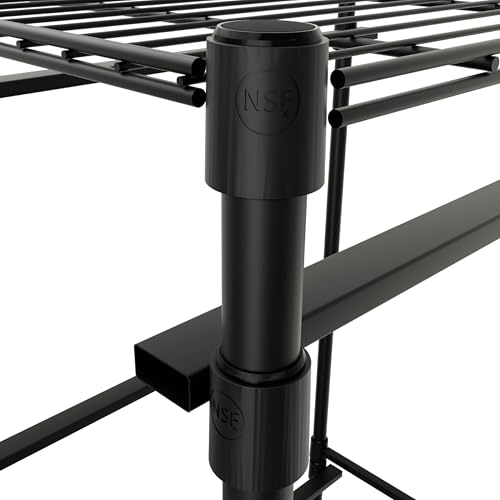 SafeRacks 5-Tier Steel Tote Rack - (Rectangle Tube) Maximize Space, Declutter, Organization, NSF Certified, Bin Storage for Garage, Pantry, Kitchen, Workspace, 5 Shelves, 31″ x 23″ x 68″, Black