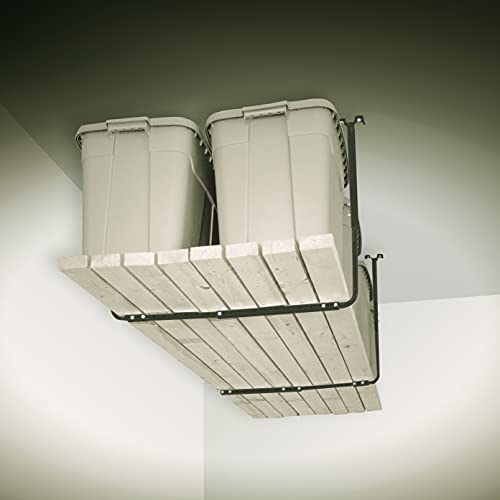 HyLoft Adjustable Garage Ceiling Mount Storage Rack Kit, Ceiling Shelving Mounts, 34 in. x 26 in., 80844-10, Hammertone