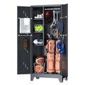 YILFANA Golf Bag Storage Cabinet Fits 2 Bags, Metal Golf Bag Organizer with Lockable Doors, 75" Sports Equipment Organizer for Garage, Home, Office, Gym