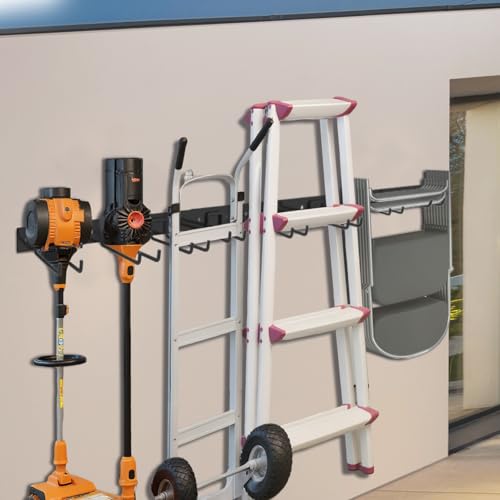 SAMRELAX 2Pack Folding Chair Storage Rack, Chair Hangers for Garage Wall, Garage Tool Organizer Wall Mount, Heavy Duty Garden Tool Holder for Hanging Shovel Rake Broom Ladder