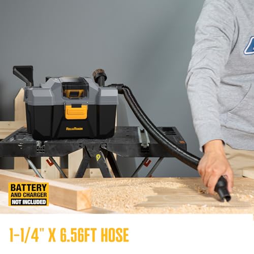 20V Cordless Vacuum Cleaner-Wet/Dry Shop Vac,2.6 Gallon Capacity,Compatible with DeWALT Batteries (Bare Tool - No Battery & No Charger),Ideal for Cleaning Car,Home Spaces,and Workshops RCSV-20