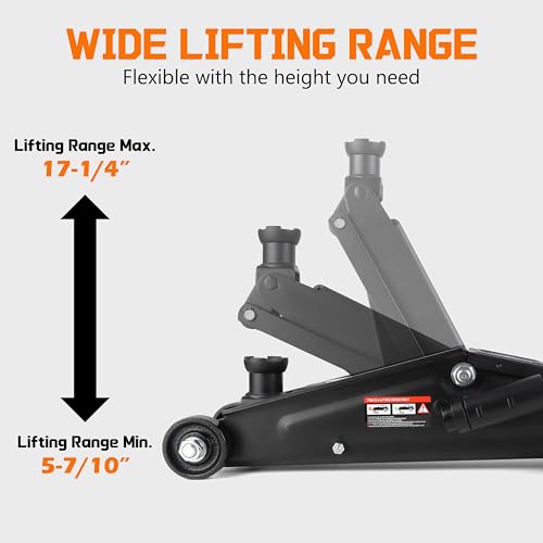 Olympia Tools 91-805 Torin Hydraulic Trolley Service/Floor Jack with Extra Saddle (Fits: SUVs and Extended Height Trucks): 3 Ton (6,000 lb) Capacity, Black