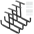 Ihomepark Overhead Garage Storage Rack, Heavy Duty Ceiling Mounted Garage Hooks Utility Hanger for Lumber Bike Tools(4 Pack, Black)