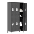 OPTYMIRA 72" Tall Employees Locker with Shelves and Hooks 6 Doors Steel Sports Locker for Office Home Bedroom School Gym Garage, Metal Staff Locker Black Locking Storage Lockers