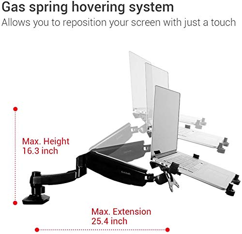 FLEXIMOUNTS 2-in-1 Monitor Arm Laptop Mount Stand Swivel Gas Spring LCD Arm Height Adjustable Desk Mounts for 10''-24' Monitor/ 11-17.3 inches Notebook