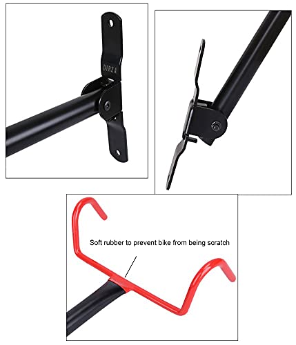 Dirza Bike Wall Mount Bike Hanger 2 Pack Foldable Bicycle Storage Horizontal Bike Rack Bike Hook for Garage Indoor Shed with Screws
