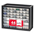 IRIS USA 44-Drawer Small Parts Organizer, Made in USA, Storage Drawers for Screws, Nuts, Bolts, Electronics, Hardware, Beads, Crafts, Building Bricks, Stackable Garage Storage Cabinet, Black