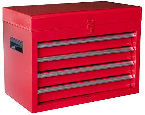 Torin ATBT1204B-RED Rolling Garage Workshop Tool Organizer: Detachable 4 Drawer Tool Chest with Large Storage Cabinet and Adjustable Shelf, Red
