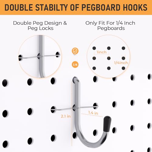 INCLY 48x36 Inch Metal Peg Board Kit with 1/4" Pegboard Hooks Accessories, 6PCS Peg Board Panels and 234PCS Black Pegboard Wall Organizer Tool Storage System for Garage Workbench Shed