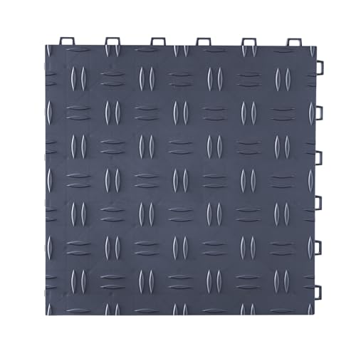 VEVOR Garage Floor Tiles 12 x 12 x 0.53 inch, Interlocking Design Ease of Installation Double-Sided Texture Non-Slip Sturdiness, for Garages, Basements, Repair Shops, Graphite Gray, 50 Pack