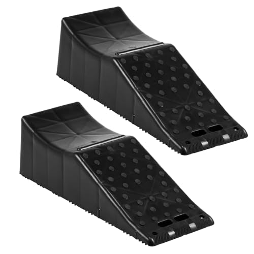 Oivjckx 2 Piece Tandem Wheel Ramp, Portable Car Service Ramp, 5.5in Tire Lift Trailer Wheel Jack RV Flat Tire Ramp, for Routine Tire Replacement Repairs