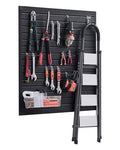 VEVOR Slat Wall Paneling, 4 x 4 ft, PVC Garage Slatwall with Modular Design, Black Slat Wall Easy-to-Install Adjustable Slatwall Panel with Coupling Structure & DIY Cutting, Fits for Storage & Display