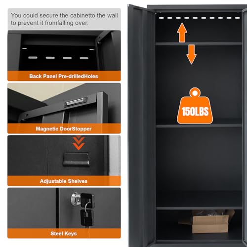 HPDMC Garage Storage Cabinet System 9-Pcs Workshop Set Garage Cabinets and Storage System with Steel Cabinet Drawers, Rolling Chest, Workbench, Pegboard for Garage Tool Organization, Black